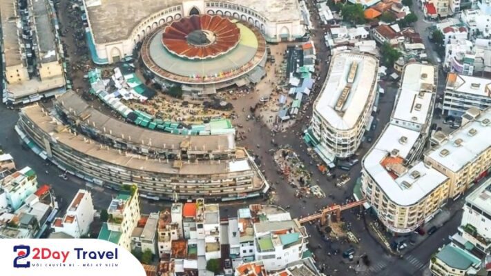 Toàn cảnh chợ Đầm Nha Trang được chụp từ Flycam