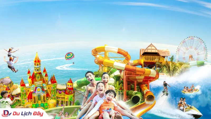 Banner tổng hợp dịch vụ giải trí đi kèm khi mua giá vé Vinpearl Nha Trang