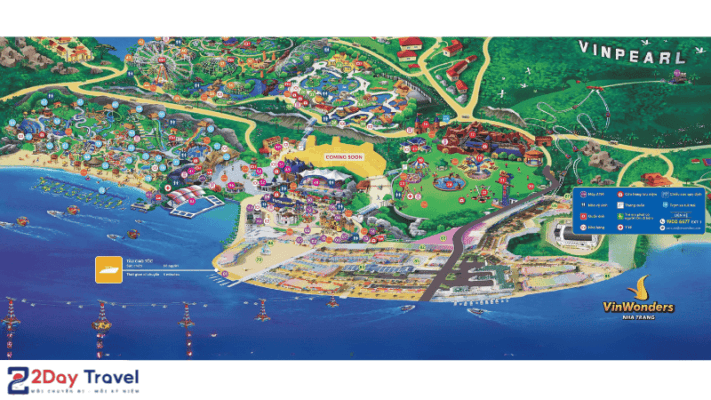 Bản đồ VinWonders Nha Trang cung cấp cái nhìn tổng quát