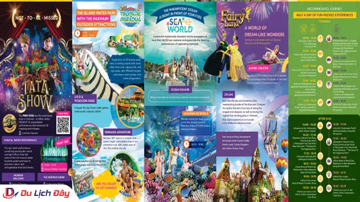 Tờ gấp giới thiệu các show diễn đặc sắc và khu công viên nước VinWonders Nha Trang