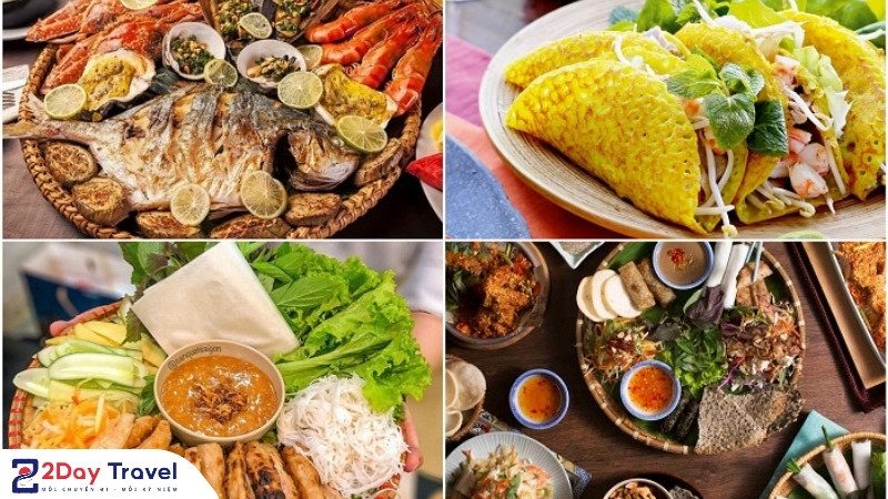 Ẩm thực Nha Trang đặc sắc với hải sản tươi sống, bánh xèo, bún chả cá và nhiều món ngon địa phương hấp dẫn.