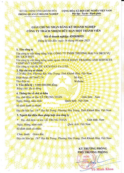 Trang chủ - GPKD DLD TRAVEL FA web