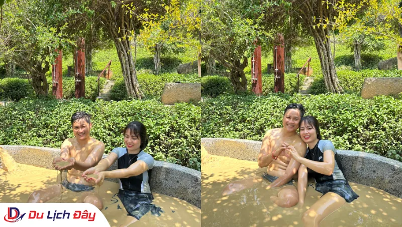 Du khách trải nghiệm tắm bùn tại Hòn Tằm trong Tour 3 Đảo New