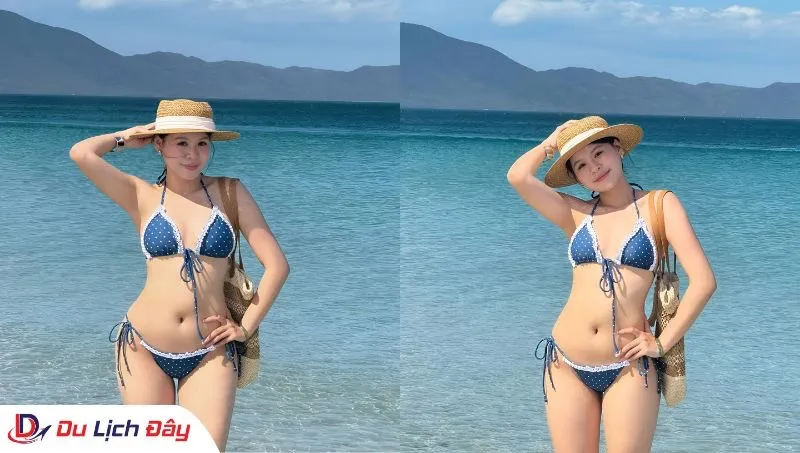 Du khách check in tại bãi biển Dốc Lết trong Tour Điệp Sơn - Dốc Lết