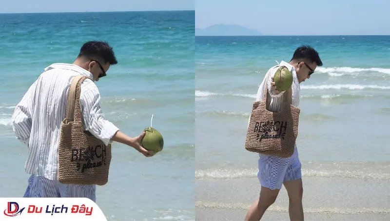 Du khách check in tại bãi biển Dốc Lết trong Tour Điệp Sơn - Dốc Lết