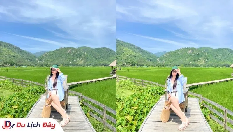 Du khách tạo dáng tại Đồng Cừu trong Tour Đồng Cừu - NInh Thuận