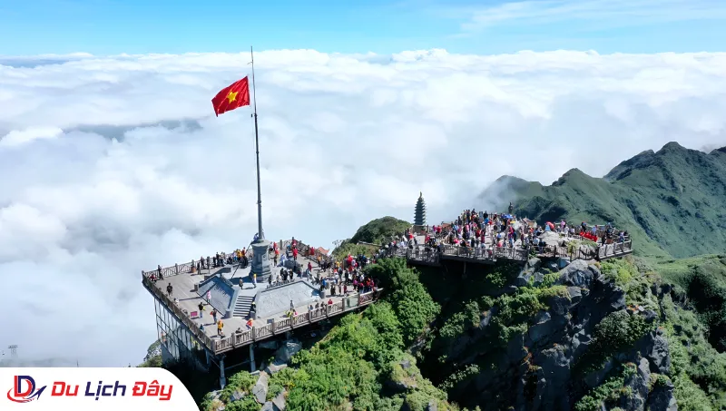 Toàn cảnh đỉnh Fansipan giữa biển mây trong Tour Hà Nội - SaPa 3N2D