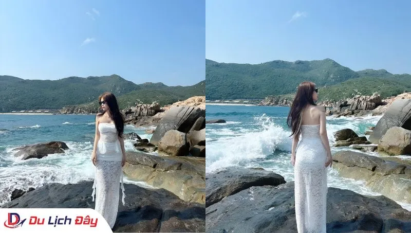Du khách check - in tại Hòn Rùa trong Tour Nha Trang - Vĩnh Hy