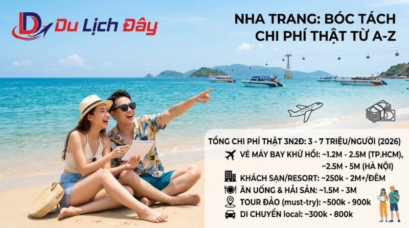 Du lịch Nha Trang 3 ngày 2 đêm hết bao nhiêu tiền năm 2026? Bóc tách chi phí thật từ A-Z 3 Du lịch Nha Trang 3 ngày 2 đêm hết bao nhiêu tiền năm 2026? Bóc tách chi phí thật từ A-Z - Du lich nha trang 3 (1)