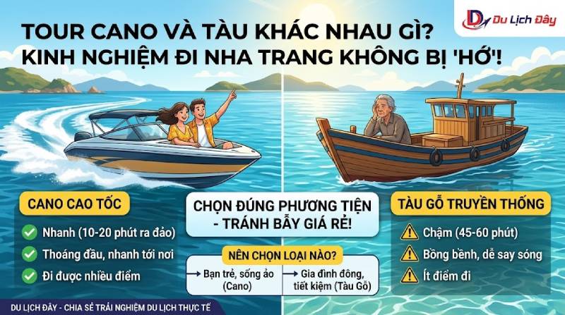 Tour cano và tàu khác gì nhau? Người đi Nha Trang lần đầu rất dễ chọn sai - Tour cano va tau khac gi nhau 1 (1)